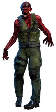 Zombi asker 3d çizim