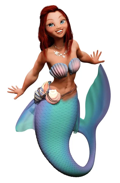 Mermaid 3D illustration — Stock Photo, Image