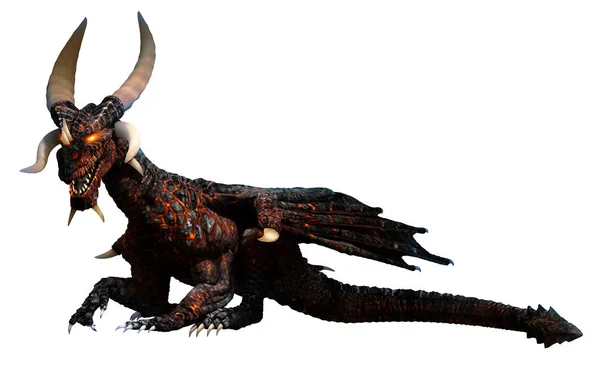 Lava dragón 3D ilustración — Foto de Stock