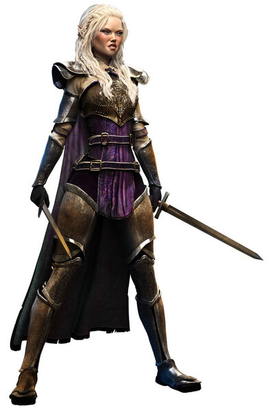 Elf warrior 3D illustration