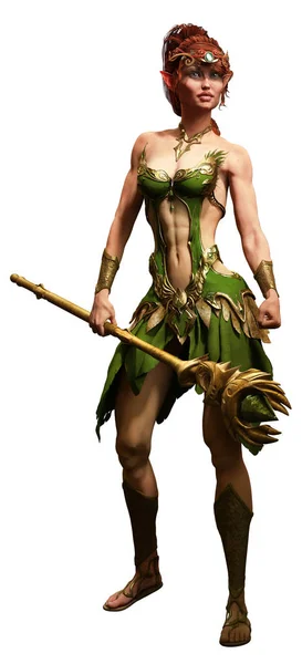 Elf druid 3d απεικόνιση — Φωτογραφία Αρχείου