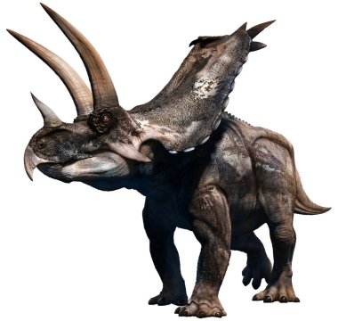Kretase çağı 3d çizim üzerinden Agujaceratops