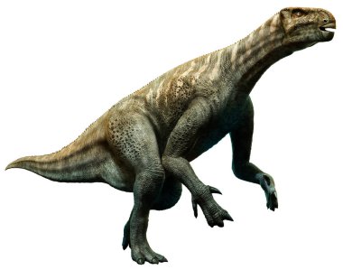 Iguanodon from the Cretaceous era 3D illustration clipart