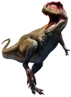 Giganotosaurus dan Kretase çağı 3d çizim