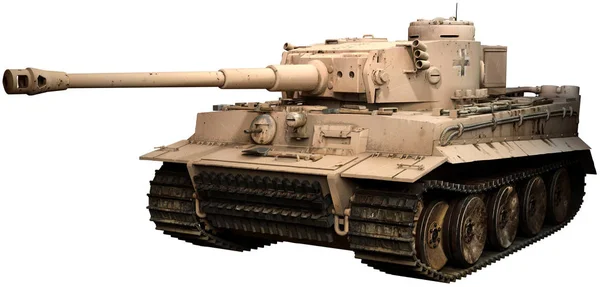 Tanque Tigre Camuflaje Desierto Ilustración —  Fotos de Stock