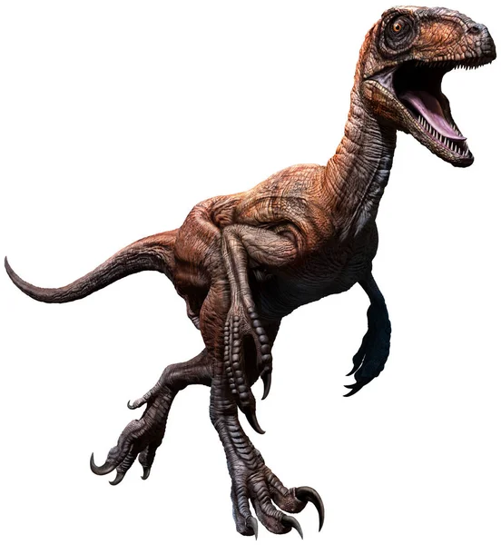 Kretase çağı 3d çizim üzerinden Deinonychus