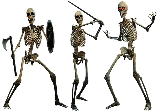 Een Groep Van Skeletons3D Afbeelding — Stockfoto