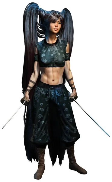 武士女子3D — 图库照片