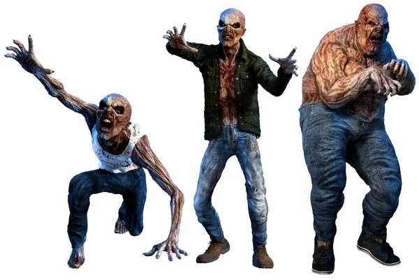 Bir grup zombi 3d şekil