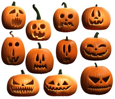 Halloween pumpkins 3d çizim