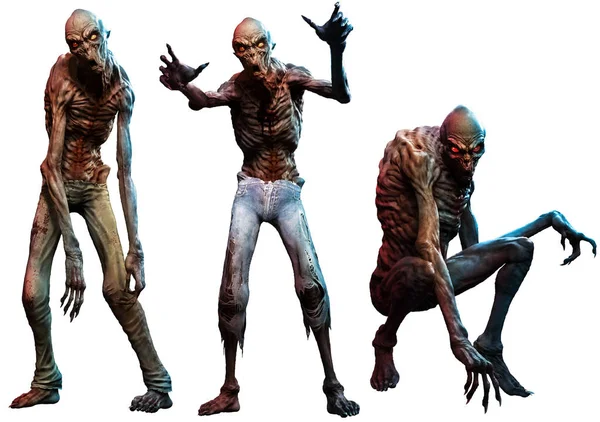 Zombi veya ghouls 3d çizim