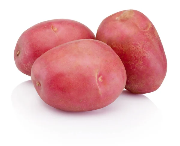 Nové červené brambory izolovaných na bílém pozadí — Stock fotografie