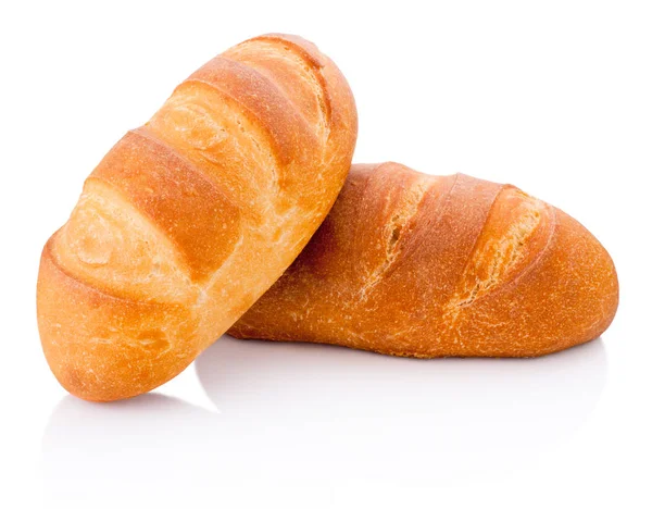 İki somun ekmek beyaz arka plan üzerinde izole — Stok fotoğraf
