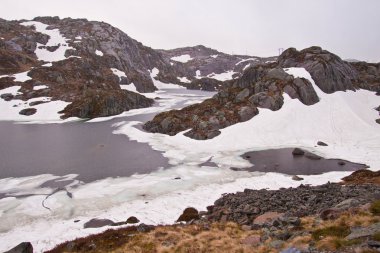 Kış Norveç dağlarında