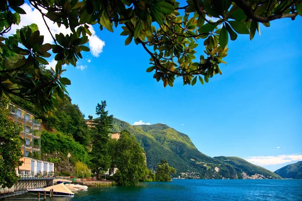 Lugano видом на озеро — стокове фото