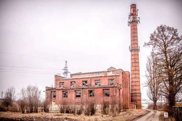 Deserted old brick power plant in Poland — Stock Photo, Image