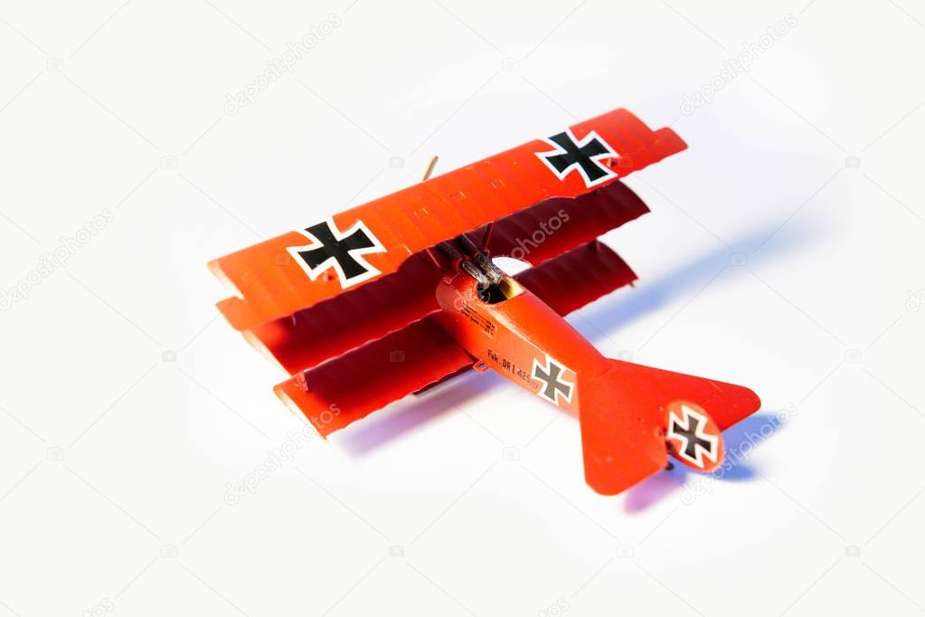 Famous Red Baron, Fokker Dr. I airplane plastic model kit