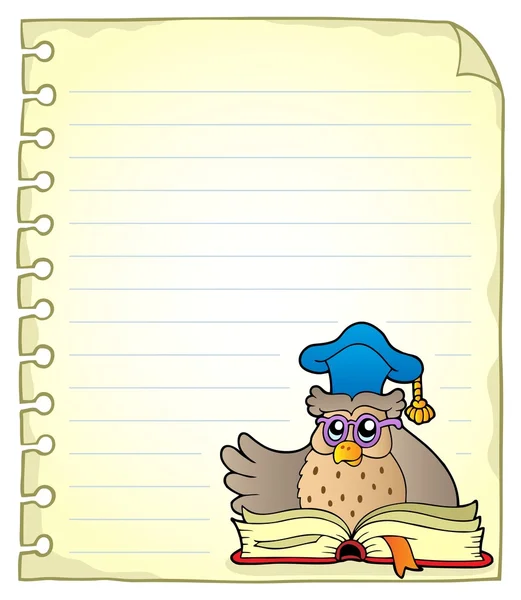 Notebook page with owl teacher 6 — Stock Vector