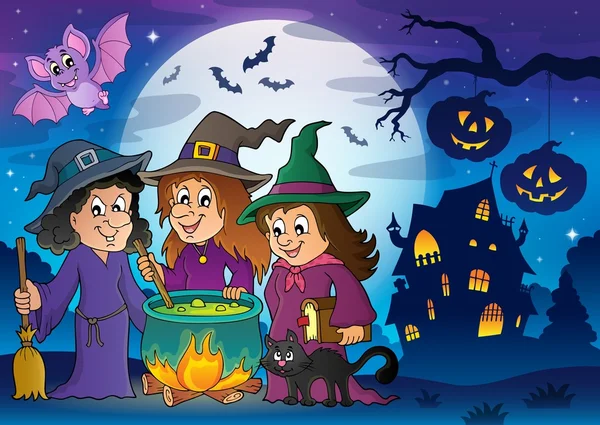 Three witches theme image 8 — Stock Vector