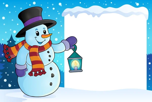 Rama z temat snowman 4 — Wektor stockowy