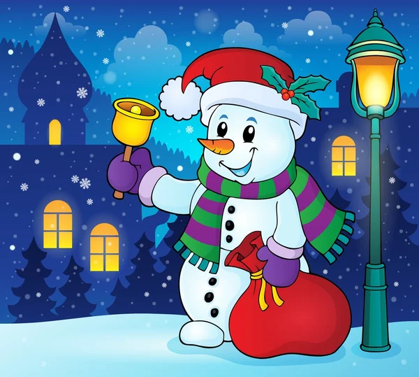 Christmas snowman topic image 2 — Stock Vector