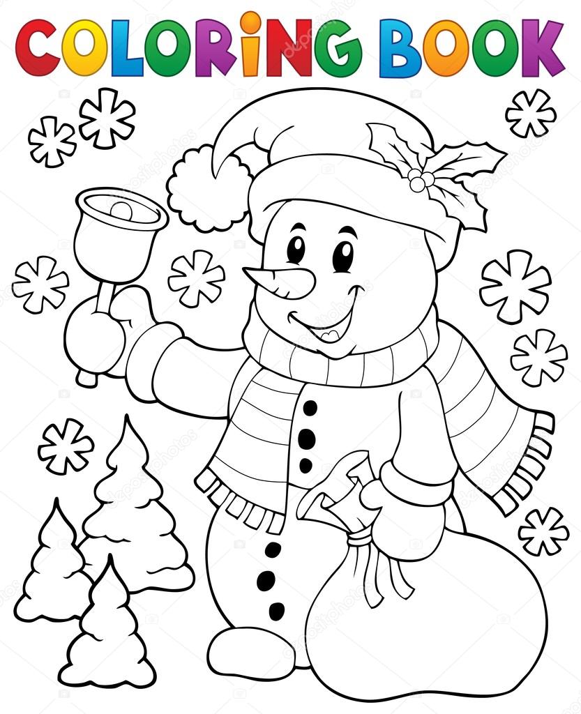 Sujet de bonhomme de neige Coloriage livre 3 illustration vectorielle eps10 — Vector by clairev