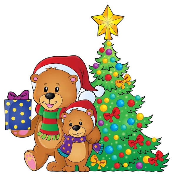 Karácsonyi medve téma kép 4 — Stock Vector
