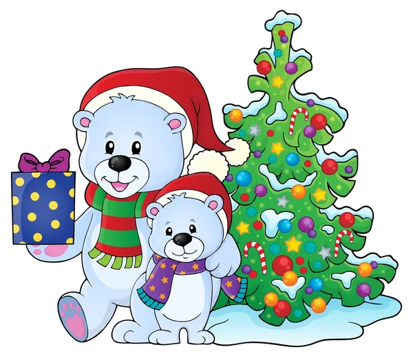 Christmas björnar temabild 6 — Stock vektor