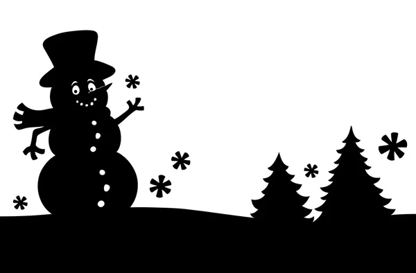 Snowman silhueta tema imagem 1 —  Vetores de Stock