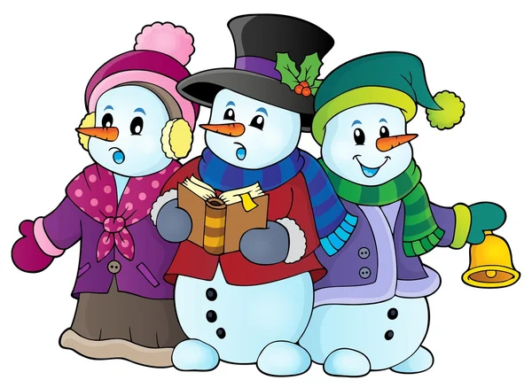 Snowmen carol singers theme image 1 — Stock Vector