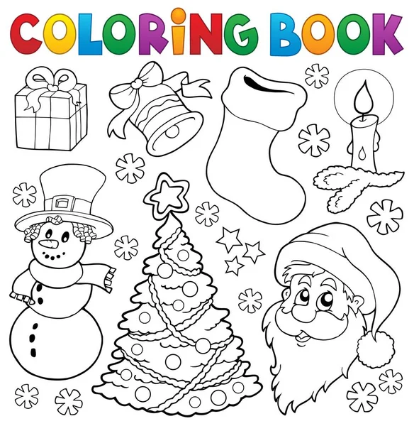 Libro para colorear temáticas de Navidad 5 — Vector de stock