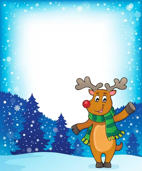 Gestileerde kerst herten-thema afbeelding 2 — Stockvector