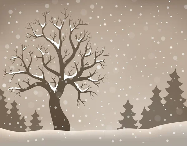 Inverno árvore tópico imagem 2 — Vetor de Stock