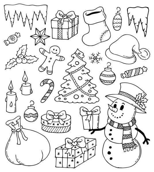 Vánoční stylizované kresby 3 — Stockový vektor