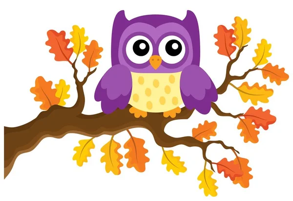 Autumn owl theme image 1 — Stock Vector