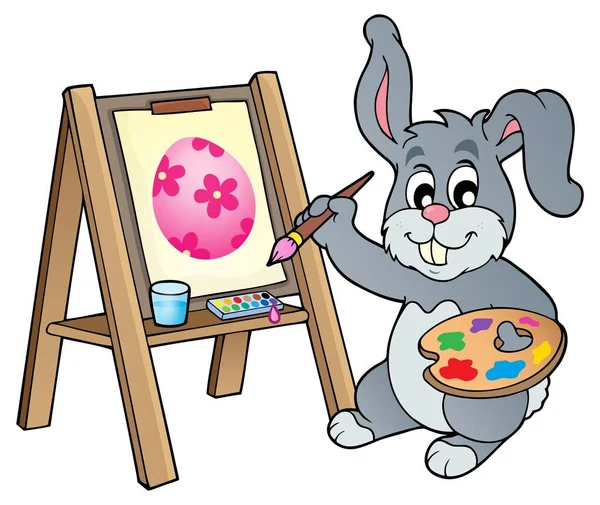 Easter bunny painter theme 1 — Stock Vector