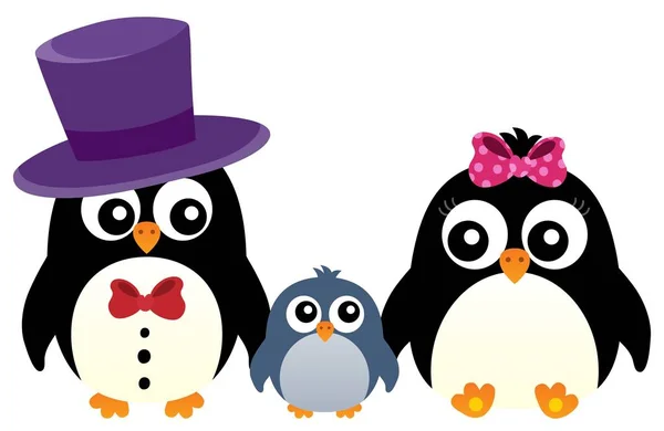 Imagen de la familia de pingüinos estilizados 1 — Vector de stock