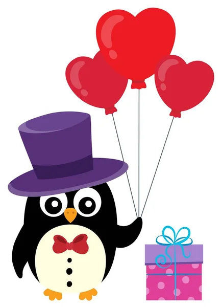 Valentine pinguïn onderwerp afbeelding 1 — Stockvector