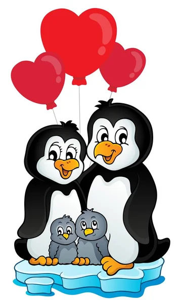 Valentine pinguïns op ijsberg — Stockvector