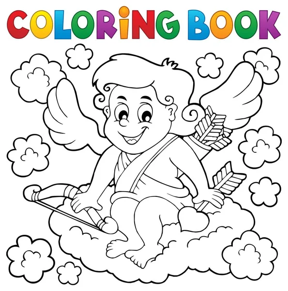 Livro para colorir com Cupido 3 — Vetor de Stock