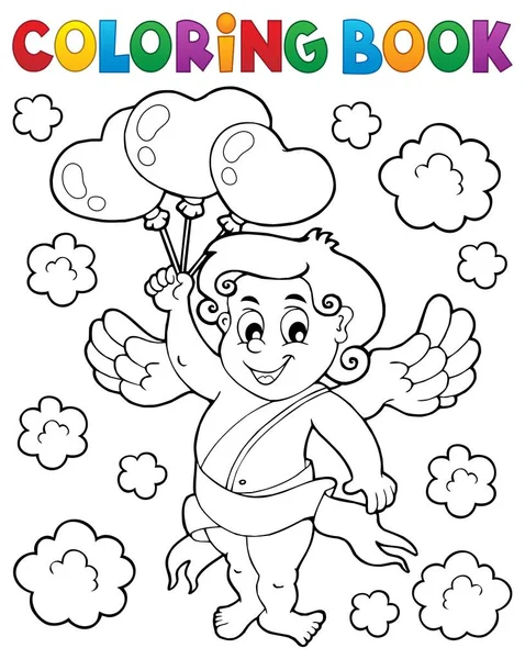 Livre à colorier avec Cupidon 6 — Image vectorielle