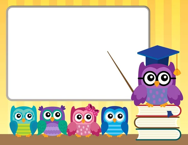 Owl teacher and owlets theme image 9 — Stock Vector