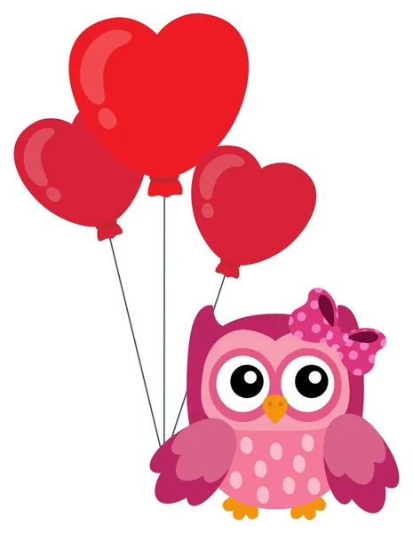 Búho de San Valentín tema imagen 4 — Vector de stock