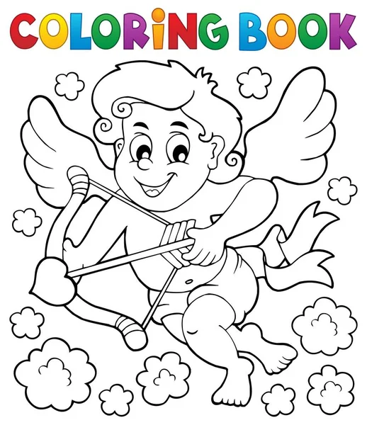 Coloring book with Cupid 5 — Stock Vector