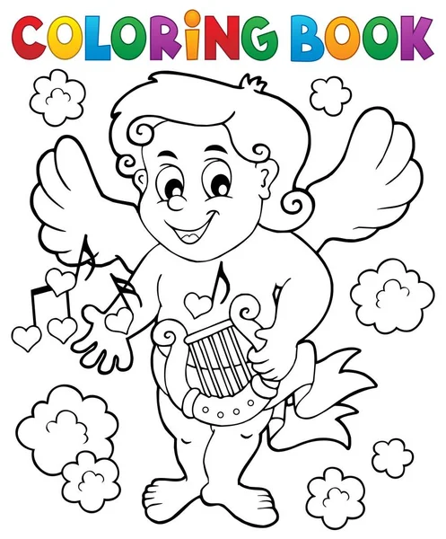 Coloring book with Cupid 7 — Stock Vector