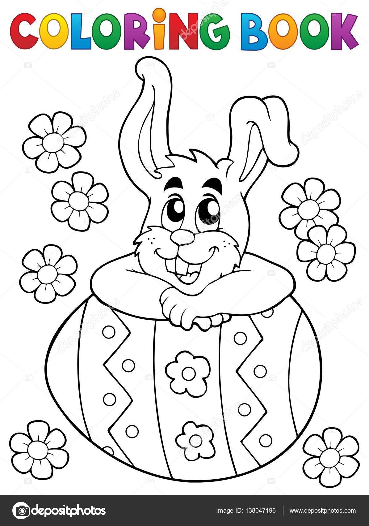 Download Coloring Book Easter Rabbit Theme 4 Vector Image By C Clairev Vector Stock 138047196