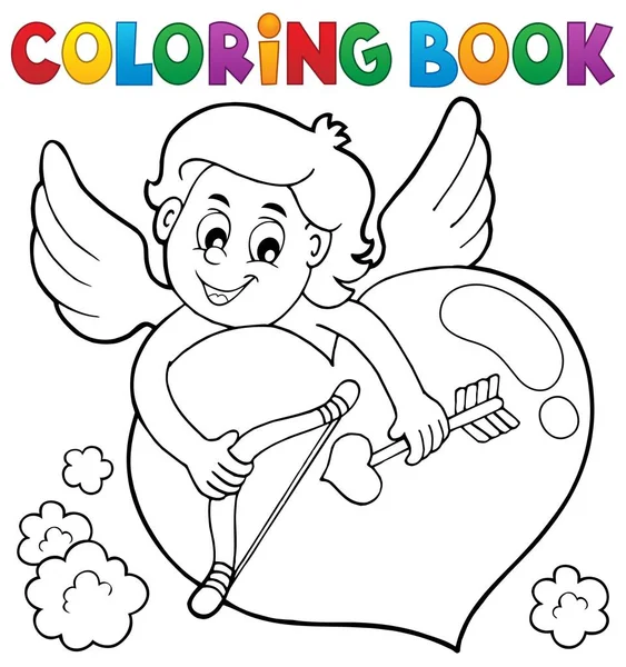 Libro para colorear Cupido tema 2 — Vector de stock