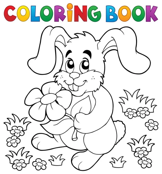 Livro para colorir Tema de coelho de Páscoa 3 —  Vetores de Stock