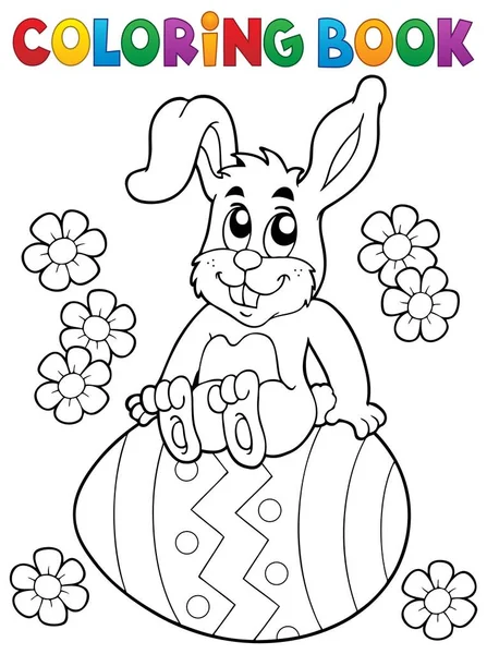 Coloring book Easter rabbit theme 5 — Stock Vector