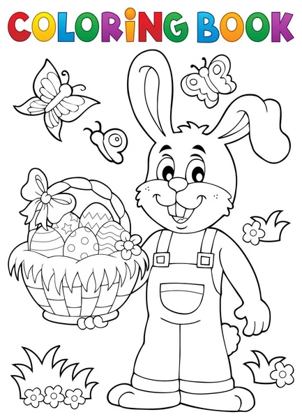 Coloring book Easter rabbit theme 7 — Stock Vector